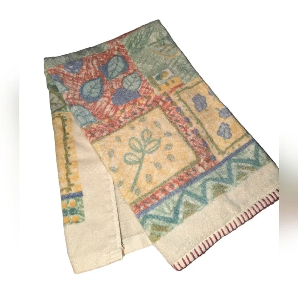 Vintage 100% cotton colorful patchwork leaf‎ print towel set